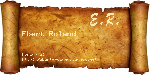 Ebert Roland névjegykártya